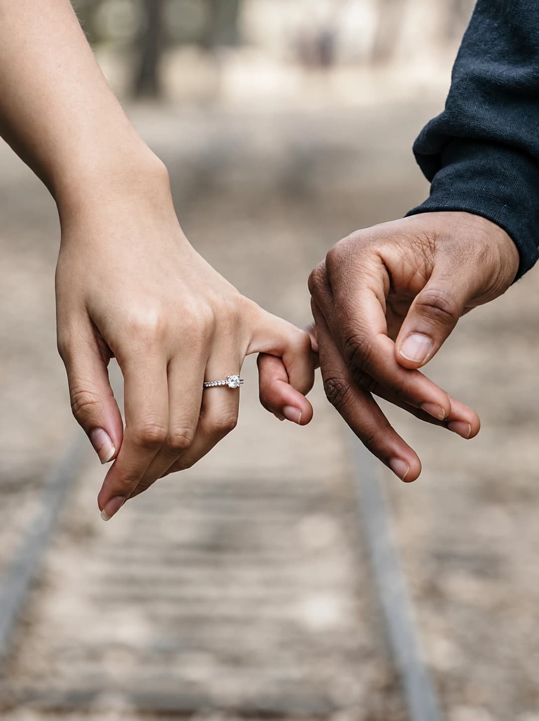 A couple holding hands